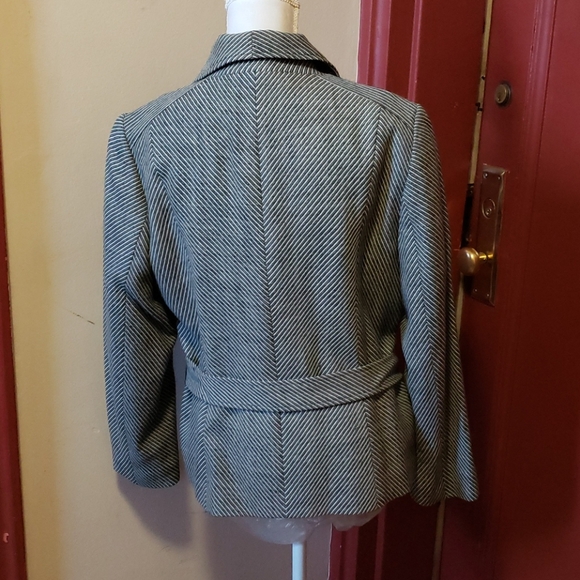 Talbots Ladies Black/Gray Stripe Jacket Size 12 - Picture 7 of 16